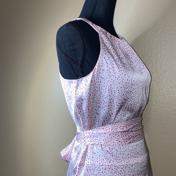 Ann Taylor Pink Dot Belted Sleeveless Blouse NWOT Size 6 - Picture 5 of 14